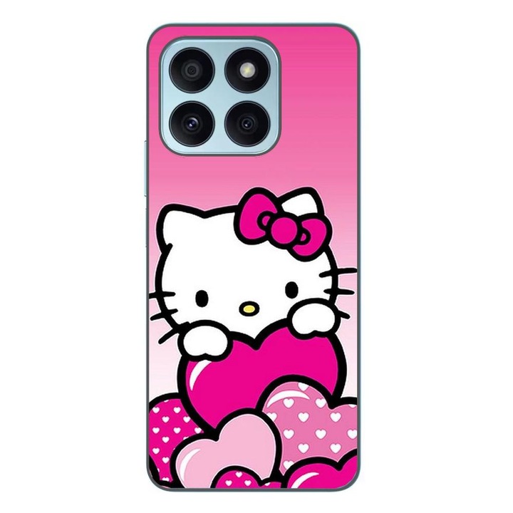 Капак, съвместим с модел Honor X8b Silicon Gel Tpu Hello Kitty Pink Hearts