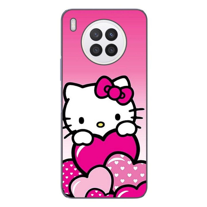 Кейс съвместим с модел Huawei Nova 8i Silicon Gel Tpu Hello Kitty Pink Hearts