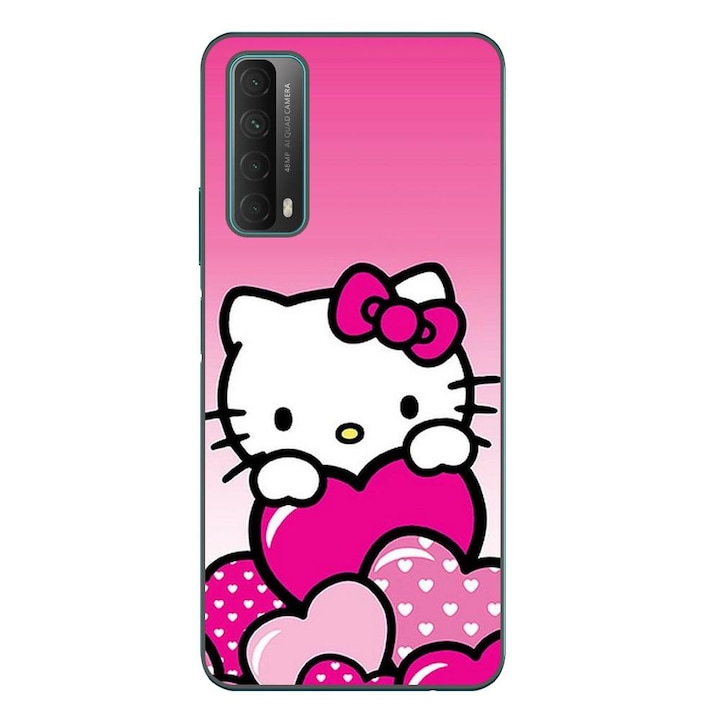 Husa compatibila cu Huawei P Smart 2021 Silicon Gel Tpu Model Hello Kitty Pink Hearts