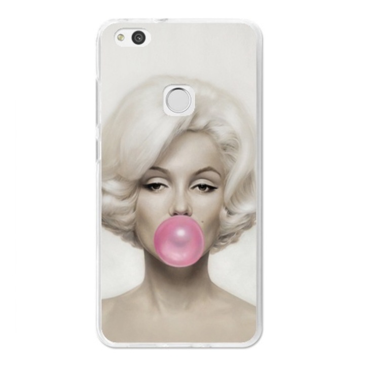 Husa compatibila cu Huawei P10 Lite Silicon Gel Tpu Model Marilyn Monroe Bubble Gum