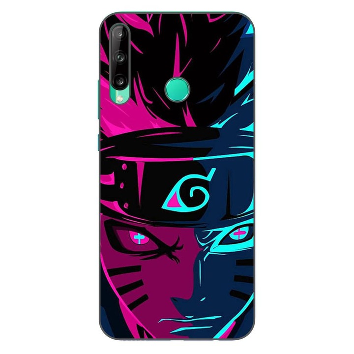 Капак, съвместим с модел Huawei P40 Lite E Silicon Gel Tpu Naruto Purple Sage Mode