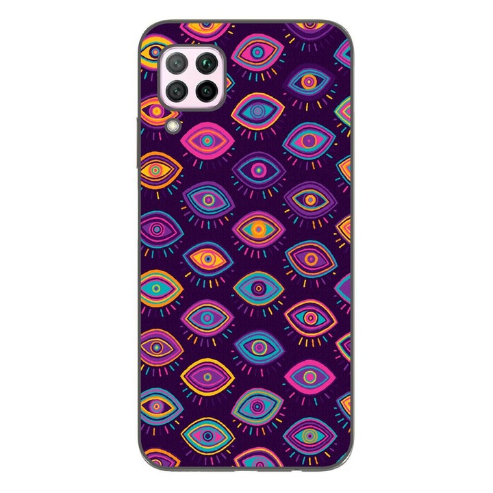 Капак, съвместим с Huawei P40 Lite Silicon Gel Tpu Model Tribal Eyes