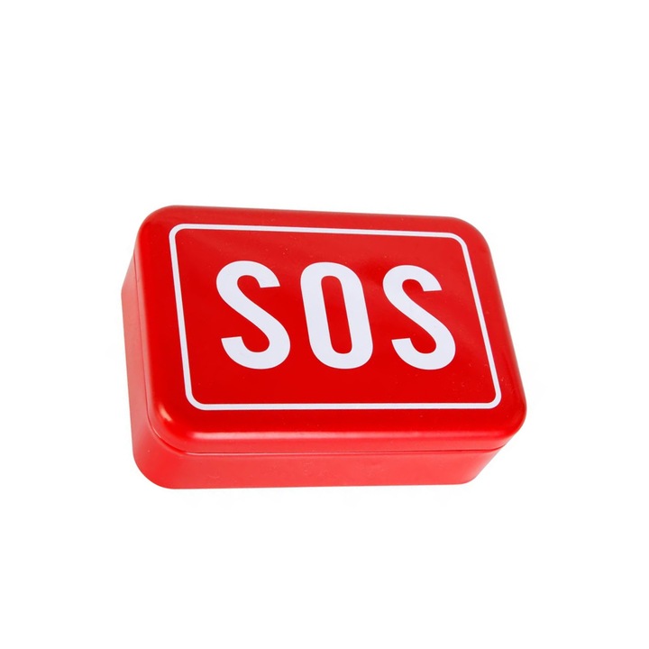 Kit EDAR De Supravietuire Multifunctional, Ideal Pentru Camping Si Drumetii Montane, Cu 5 Piese, Design Compact Si Portabil, Trusa De Depozitare Inclusa, Rosu