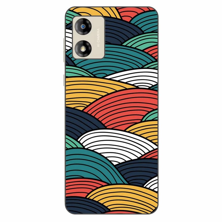 Husa compatibila cu Motorola Moto E13 Silicon Gel Tpu Model Abstract Striped Peaks