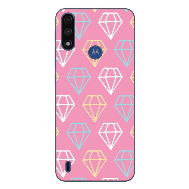 Husa compatibila cu Motorola Moto E7 Power Silicon Gel Tpu Model Diamond Pattern Doodles
