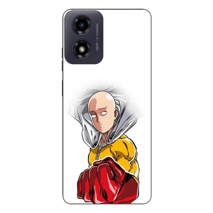 Капак, съвместим с Motorola Moto G24 Silicon Gel Tpu Model One Punch Man Saitama