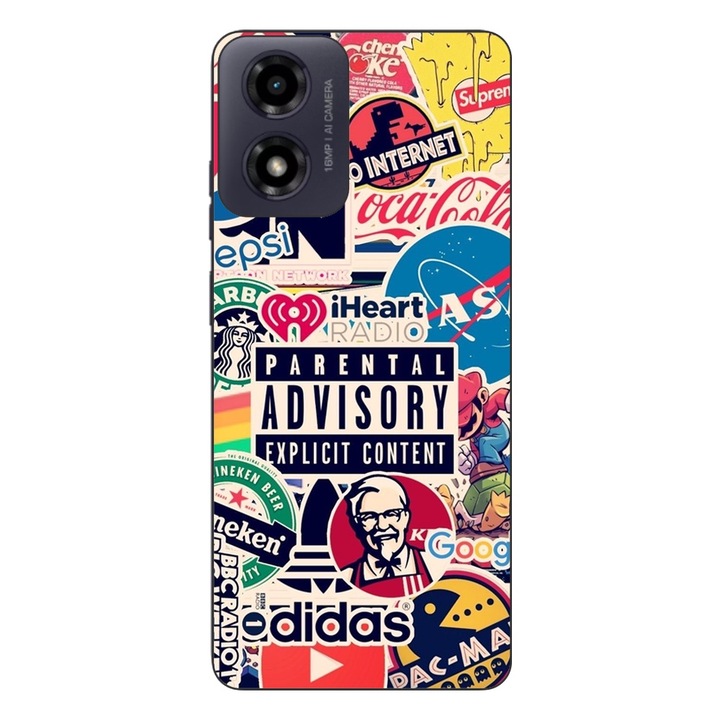 Калъф, съвместим с Motorola Moto G24 Silicon Gel Tpu Model Pop Art Brands