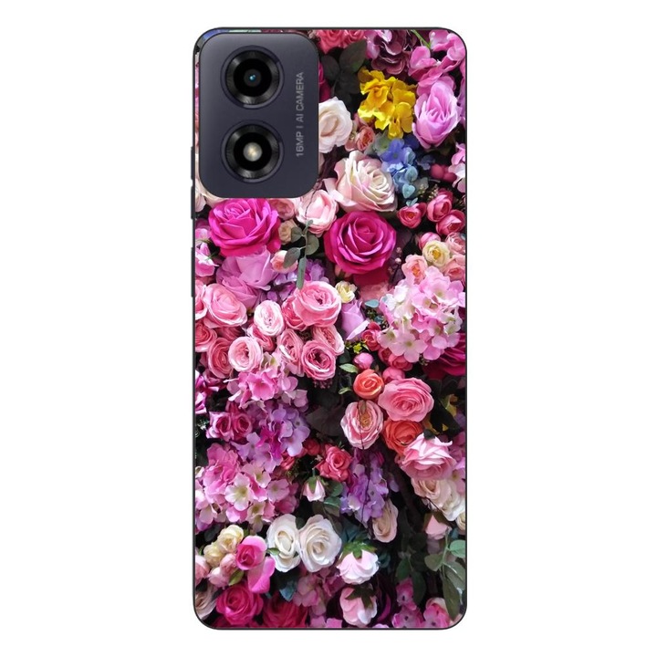Капак, съвместим с модел Motorola Moto G24 Silicon Gel Tpu Pink Rose