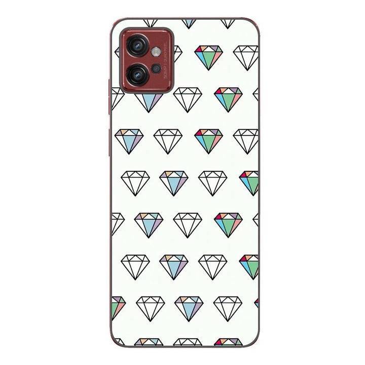 Husa compatibila cu Motorola Moto G32 Silicon Gel Tpu Model Diamonds Pattern Transparenta