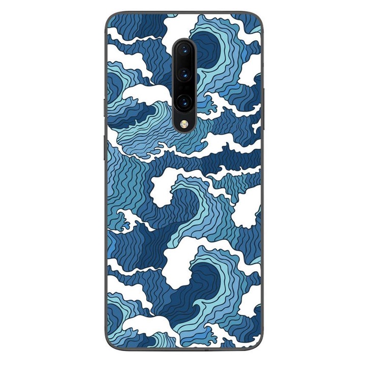 Husa compatibila cu OnePlus 7 Pro Silicon Gel Tpu Model Crazy Waves