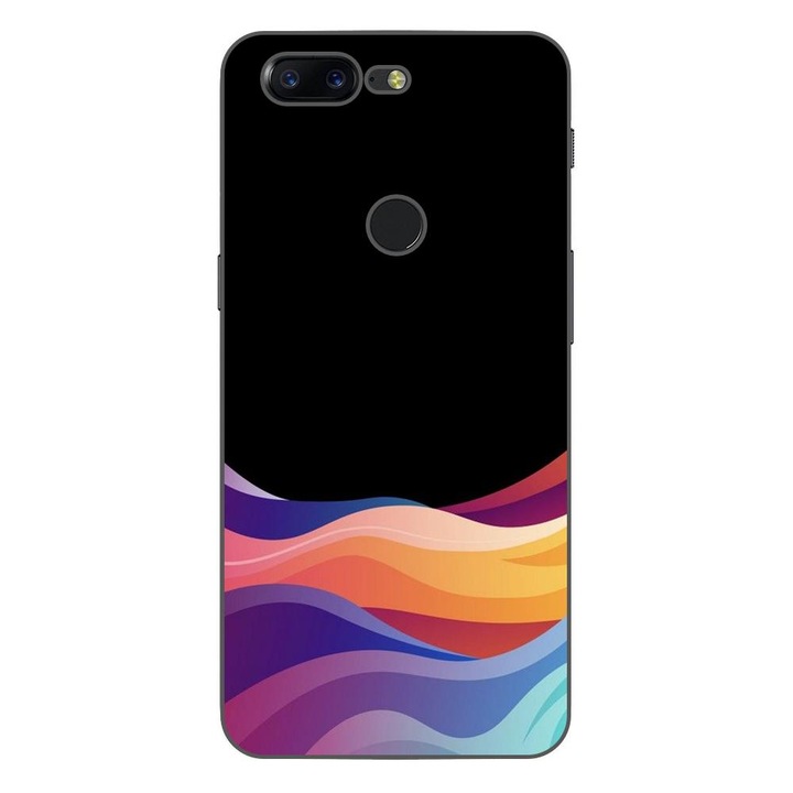 Husa compatibila cu OnePlus 5T Silicon Gel Tpu Model Neon Waves