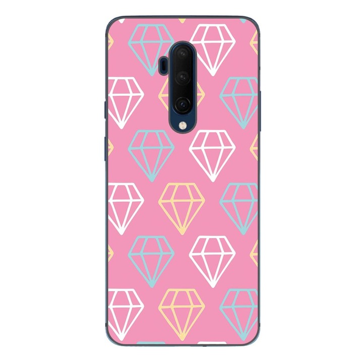 Husa compatibila cu OnePlus 7T Pro Silicon Gel Tpu Model Diamond Pattern Doodles