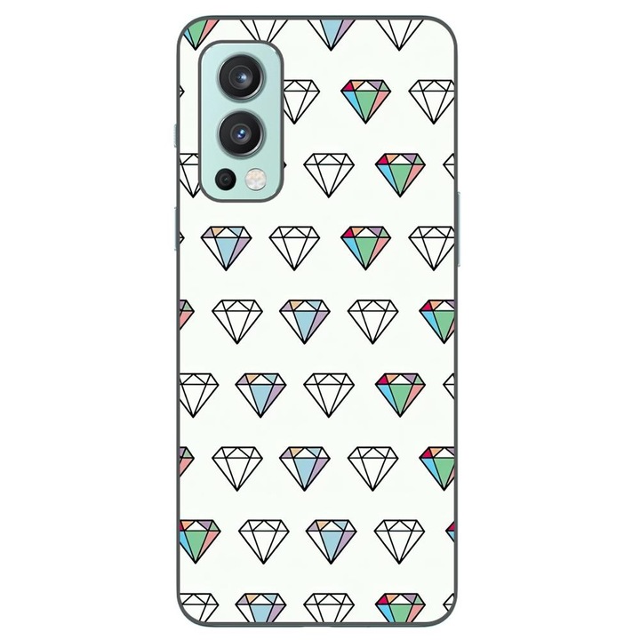 Калъф, съвместим с модел OnePlus Nord 2 Silicon Gel Tpu Diamonds Pattern Transparent