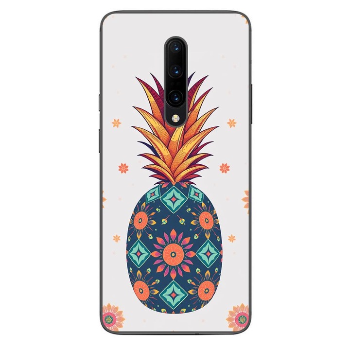 Husa compatibila cu OnePlus 7 Pro Silicon Gel Tpu Model Floral Pineapple