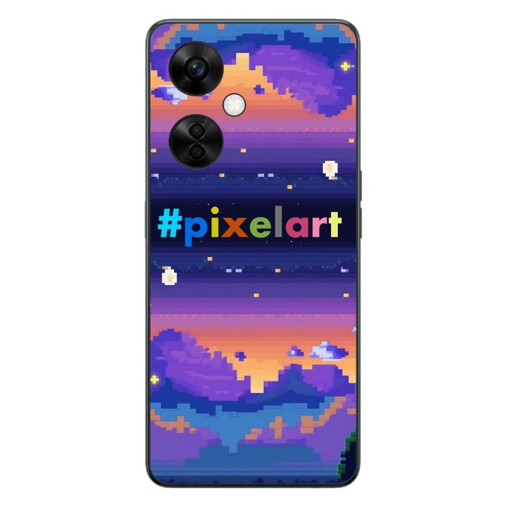 Калъф, съвместим с модел OnePlus Nord CE3 Lite Silicon Gel Tpu Pixel Art Landscape
