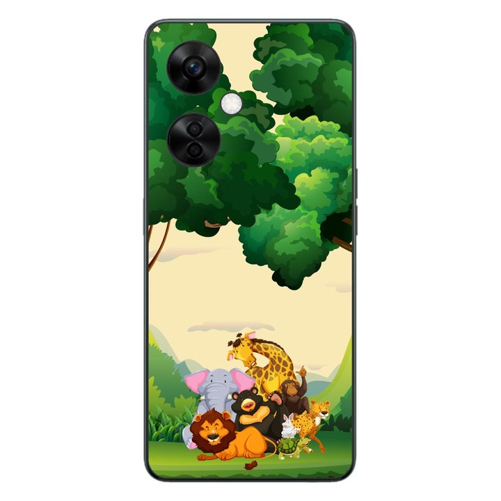 Калъф, съвместим с модел OnePlus Nord CE3 Lite Silicone Gel Tpu Jungle с животни
