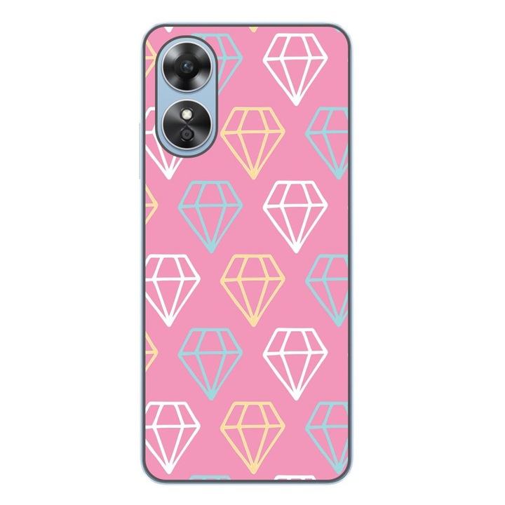 Husa compatibila cu Oppo A17 Silicon Gel Tpu Model Diamond Pattern Doodles