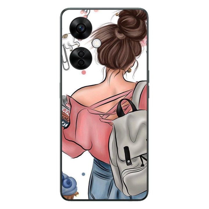 Капак, съвместим с OnePlus Nord CE3 Lite Silicon Gel Tpu Model Girl Fashion School