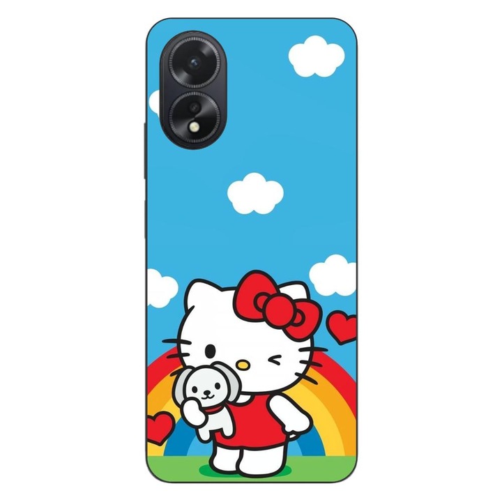 Капак, съвместим с модел Oppo A18 4G Silicon Gel Tpu Hello Kitty Rainbow