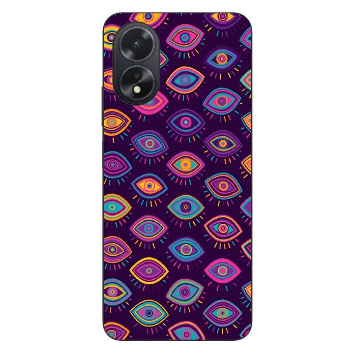 Капак, съвместим с Oppo A38 4G силиконов гел Tpu модел Tribal Eyes