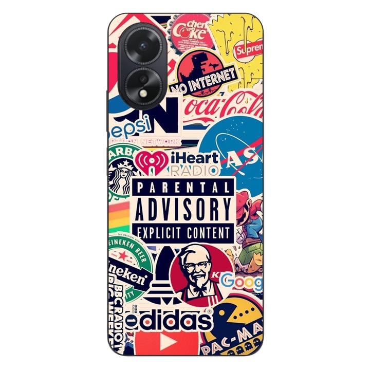 Капак, съвместим с Oppo A38 4G Silicon Gel Tpu Model Pop Art Brands