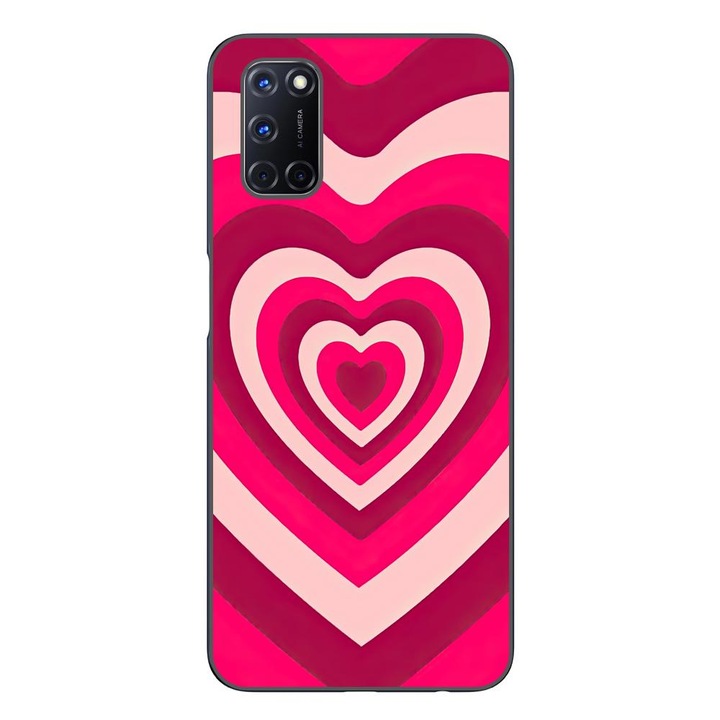 Husa compatibila cu Oppo A72 Silicon Gel Tpu Model Powerpuff Girls Heart Deep Pink