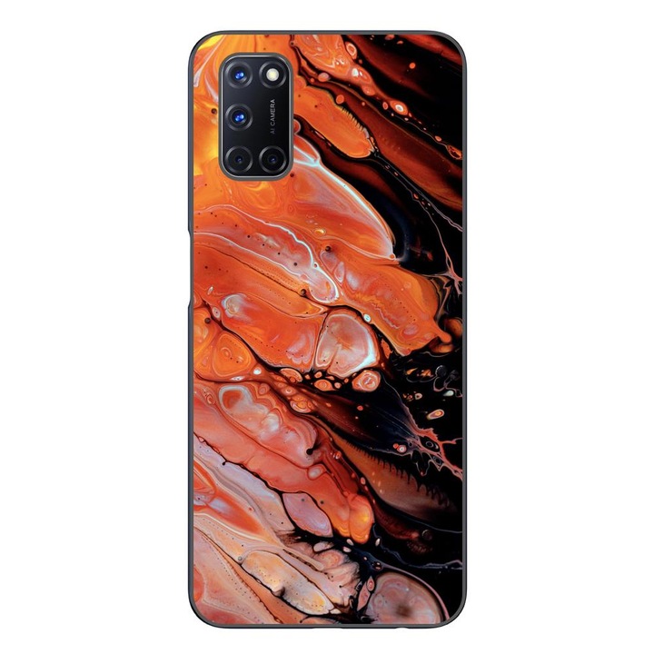 Husa compatibila cu Oppo A72 Silicon Gel Tpu Model Abstract Lava Flow