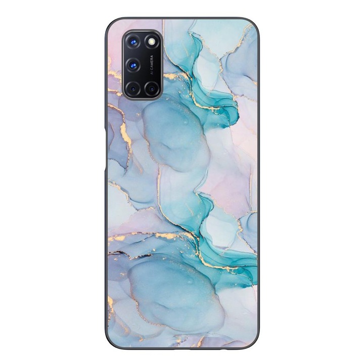 Husa compatibila cu Oppo A72 Silicon Gel Tpu Model Abstract Watercolor Marble