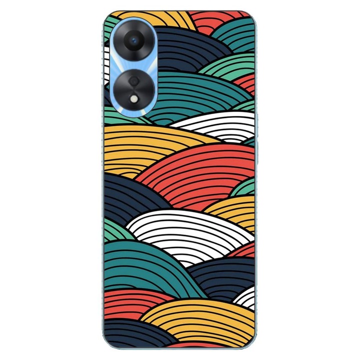Husa compatibila cu Oppo A78 4G (CPH2565) Silicon Gel Tpu Model Abstract Striped Peaks
