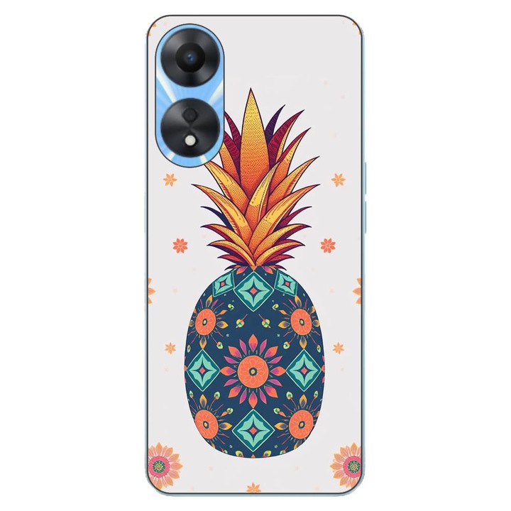 Husa compatibila cu Oppo A78 4G (CPH2565) Silicon Gel Tpu Model Floral Pineapple