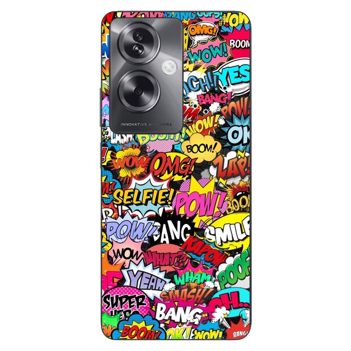 Калъф, съвместим с Oppo A79 5G Silicone Gel Tpu Pop Art Pow Wow Boom Model