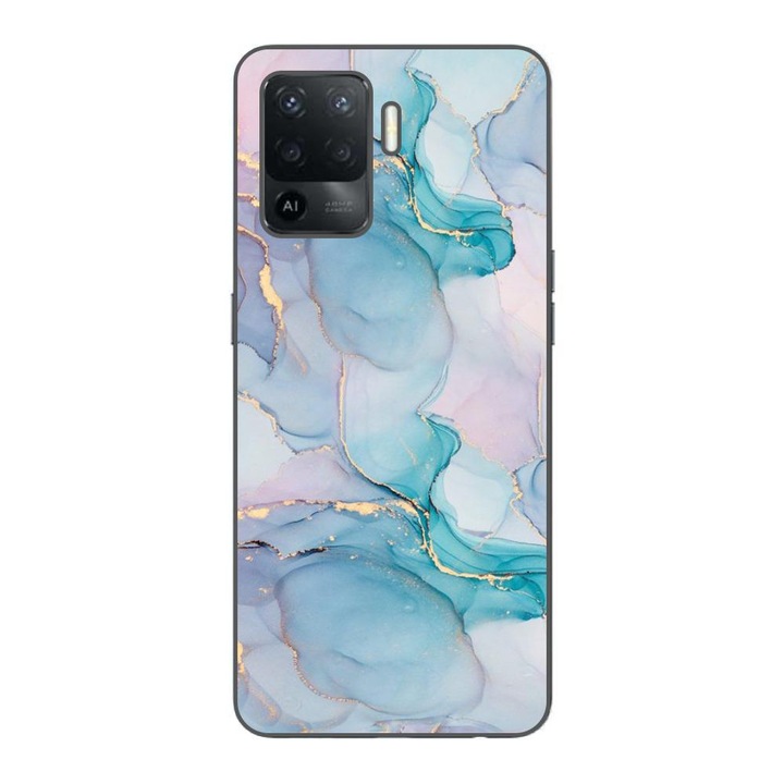 Husa compatibila cu Oppo Reno5 Lite Silicon Gel Tpu Model Abstract Watercolor Marble