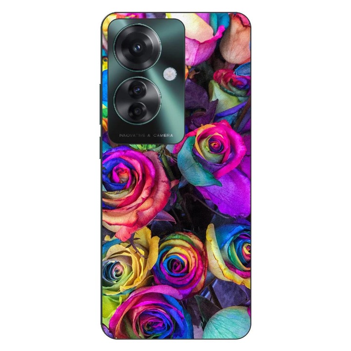 Калъф, съвместим с модел Oppo Reno11 F 5G Silicon Gel Tpu Colorful Roses