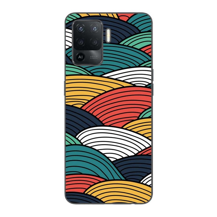 Калъф, съвместим с модел Oppo Reno5 Lite Silicon Gel Tpu Abstract Striped Peaks