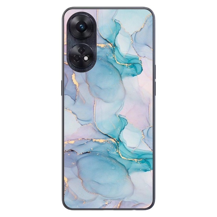 Капак, съвместим с Oppo Reno8 T 4G Silicon Gel Tpu Модел Abstract Watercolor Marble