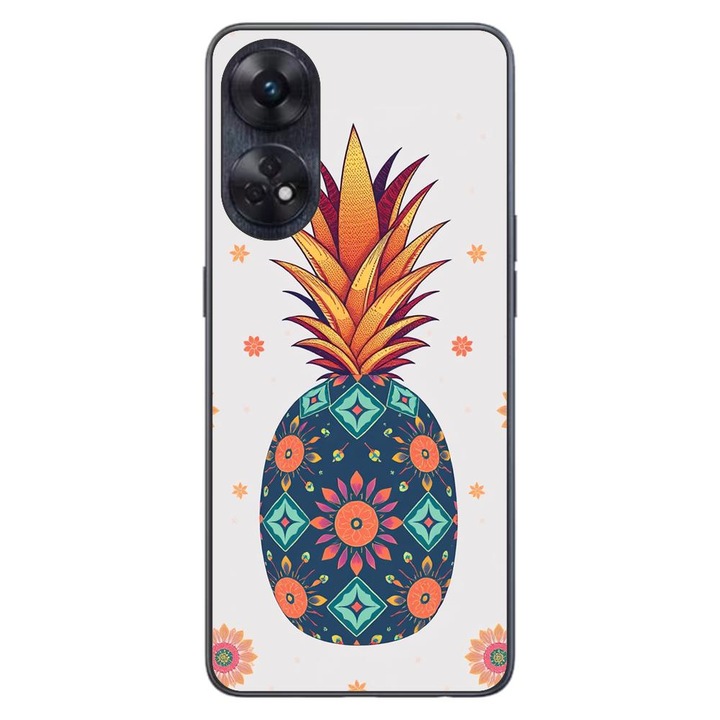 Калъф, съвместим с модел Oppo Reno8 T 4G Silicon Gel Tpu Floral Pineapple