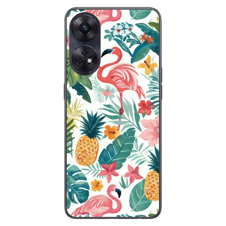 Капак, съвместим с модел Oppo Reno8 T 4G Silicon Gel Tpu Tropical Pattern