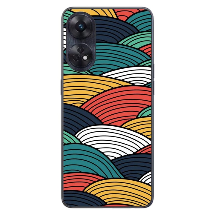 Капак, съвместим с модел Oppo Reno8 T 4G Silicon Gel Tpu Abstract Striped Peaks