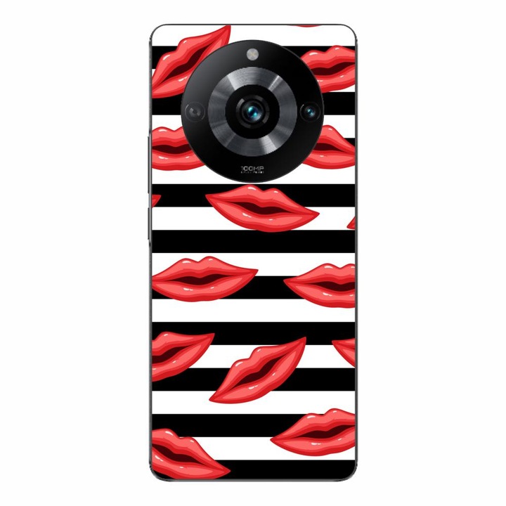 Капак, съвместим с модел Realme 11 Pro, Pro + Silicon Gel Tpu Striped Kisses