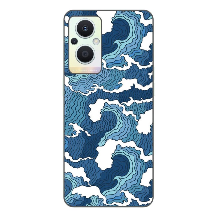Кейс съвместим с Oppo Reno7 Lite Silicone Gel Tpu Модел Crazy Waves