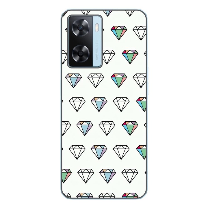 Husa compatibila cu Oppo A57s Silicon Gel Tpu Model Diamonds Pattern Transparenta