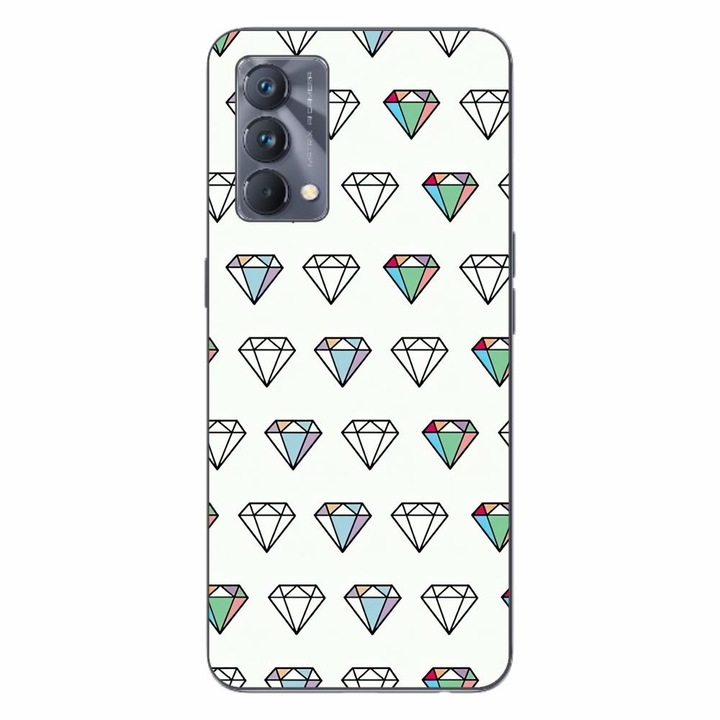 Капак, съвместим с модел Realme GT Master Silicon Gel Tpu Diamonds Pattern Transparent