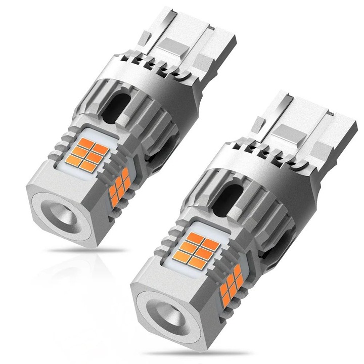 Set 2 becuri LED Auxito® Canbus T20, WY21W W21W, pentru Semnalizare, Portocaliu