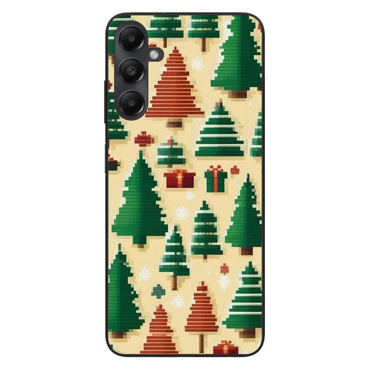 Husa compatibila cu Samsung Galaxy A55 Silicon Gel Tpu Model Pixel Art Christmas Tree Pattern