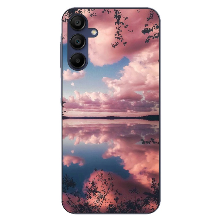 Кейс, съвместим със Samsung Galaxy A55 Silicon Gel Tpu Модел Pink Clouds