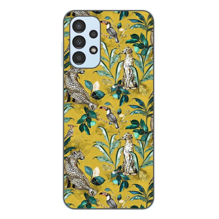 Husa compatibila cu Samsung Galaxy A23 4G, A23 5G Silicon Gel Tpu Model Yellow Jungle Pattern