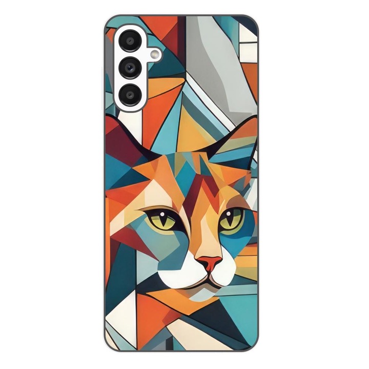 Кейс съвместим с Samsung Galaxy A54 5G Silicon Gel Tpu Модел Cubic Cat Арт