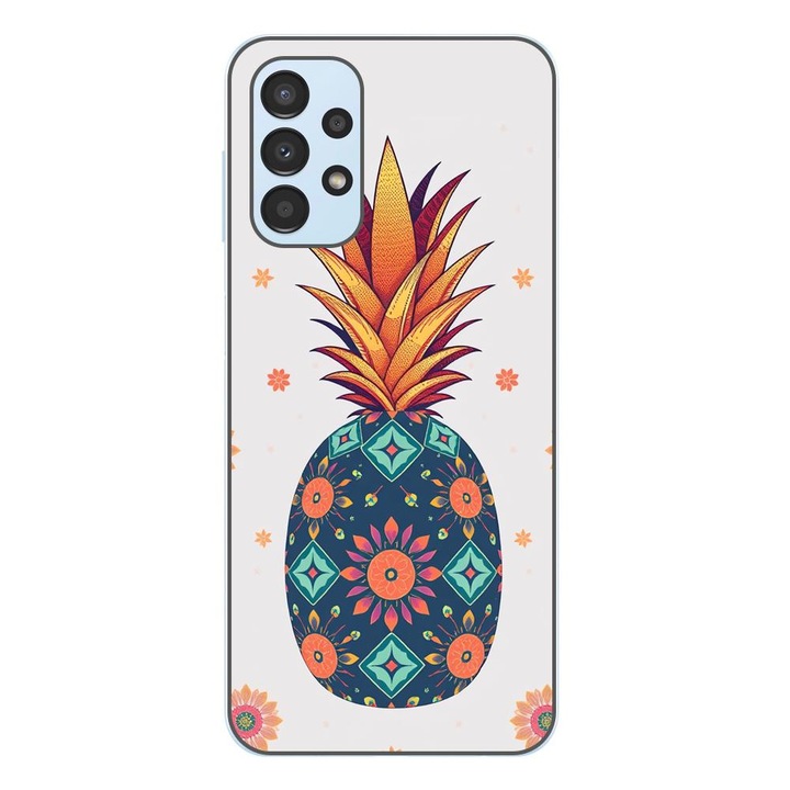 Husa compatibila cu Samsung Galaxy A23 4G, A23 5G Silicon Gel Tpu Model Floral Pineapple