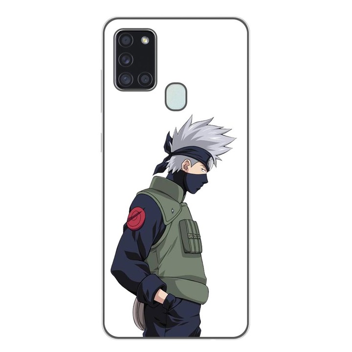Husa compatibila cu Samsung Galaxy A21s Silicon Transparenta Model Naruto Kakashi