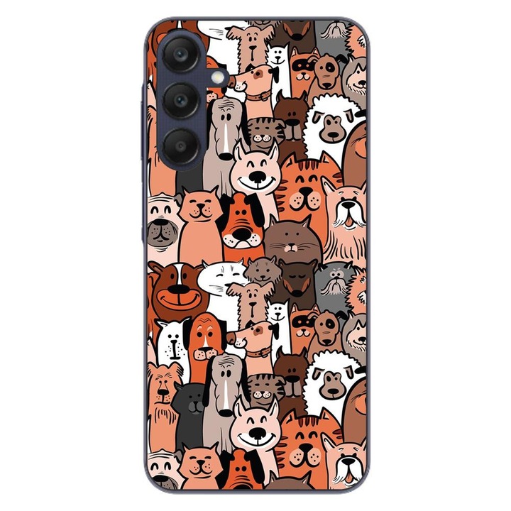 Husa compatibila cu Samsung Galaxy A25 5G Silicon Gel Tpu Model Caini si Pisici Pattern